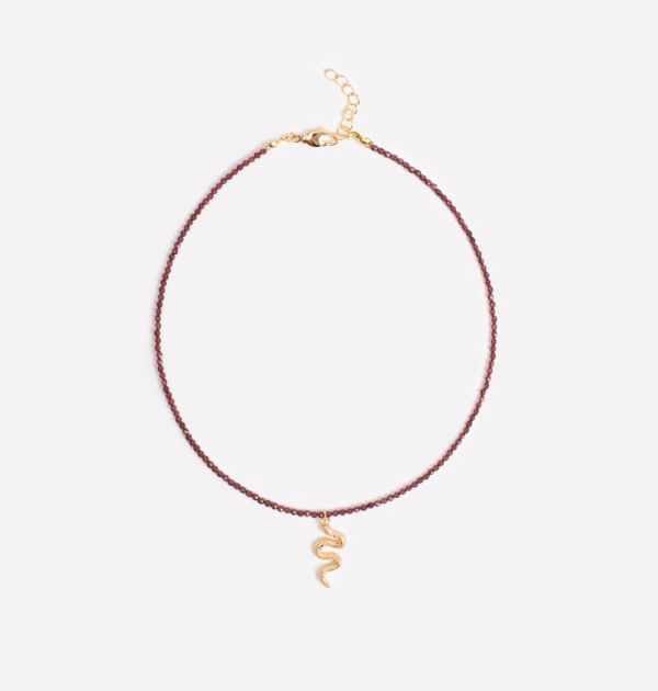 Garnet choker with “Snake” pendant