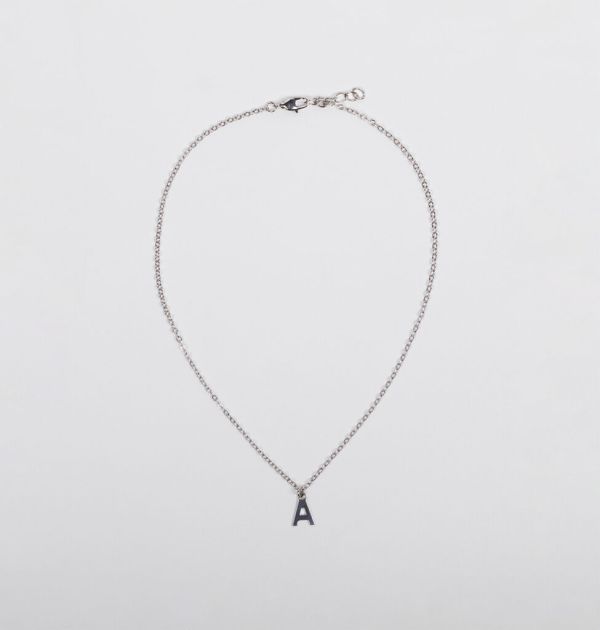 Chain with name letter in silver color.