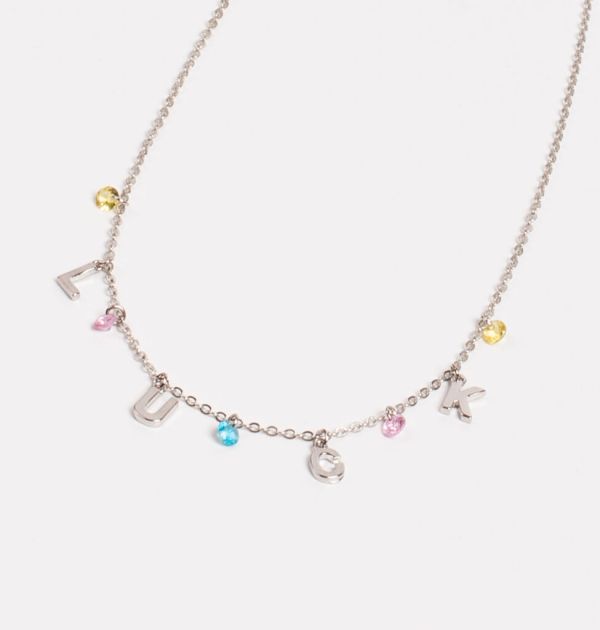 LUCK necklace with cubic zirconia